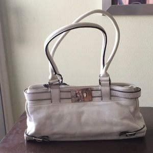EUC White Leather Handbag